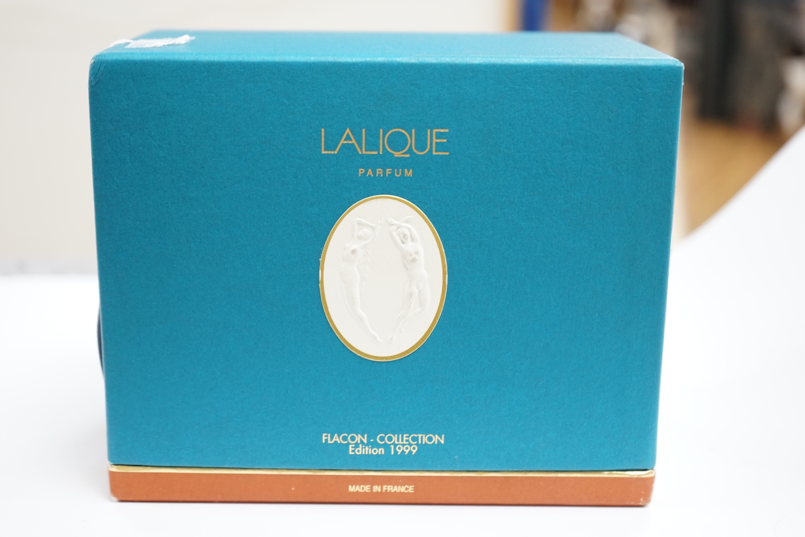 A Lalique Flacon collection Jour et Nuit Limited Edition 1999, boxed and sealed, perfume bottle 9.5cm high. Condition - good